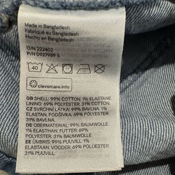 H & M Baby Girl 6 Months Acid Wash Denim Overall Dress Jumper Pockets HM Grunge - Picture 13 of 13